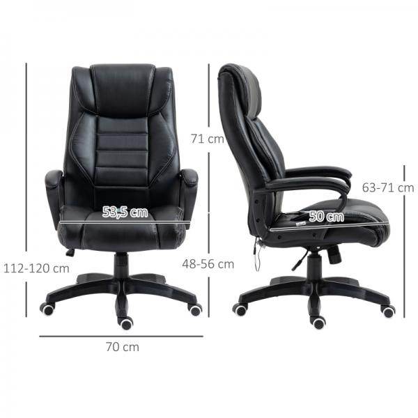 Massagebürostuhl Gamingstuhl 6 Vibrationspunkte schwarz - Palo24
