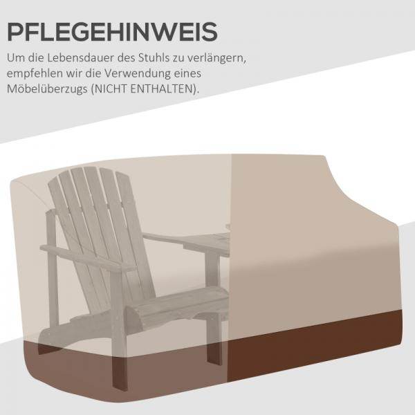 Adirondack Gartenstuhl mit Tisch und Schirmloch 2 Sitzer Gartensessel Sitzgruppe Massivholz Grau - Palo24