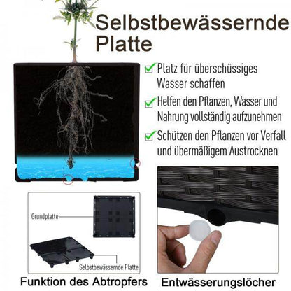 Gartenbeet Hochbeet Pflanzkasten Blumenkasten Rattan-Look Abflusslöcher PP Braun - Palo24