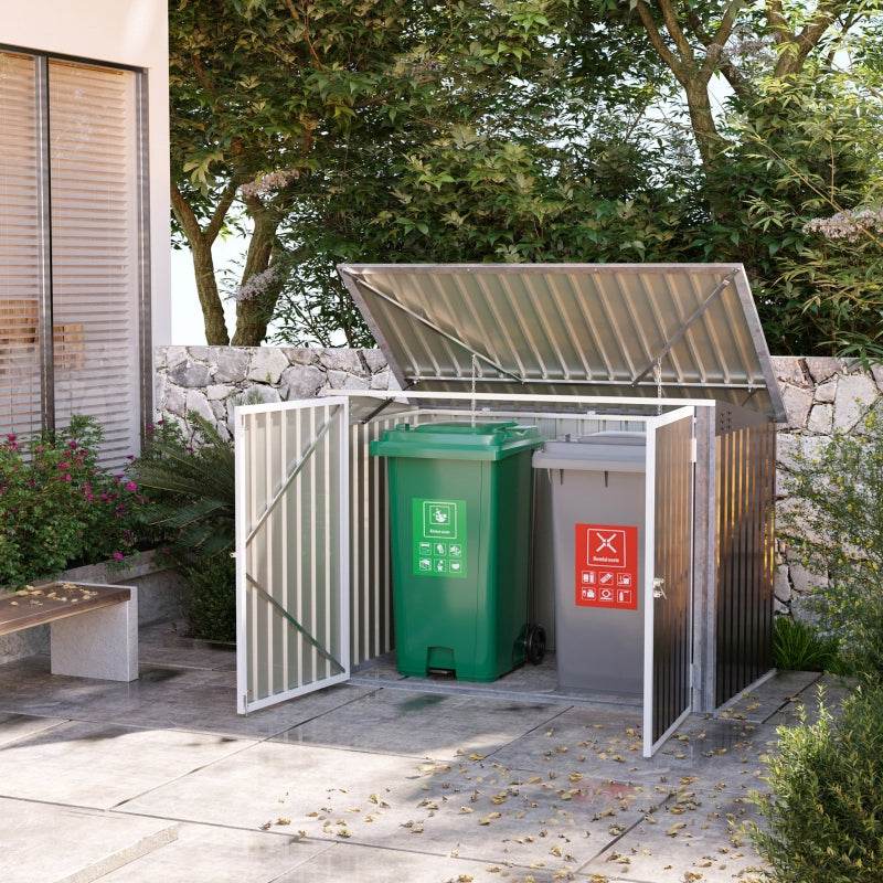Mülltonnenbox Gerätebox Stahl Schwarz - Palo24
