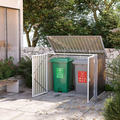Mülltonnenbox Gerätebox Stahl Schwarz - Palo24