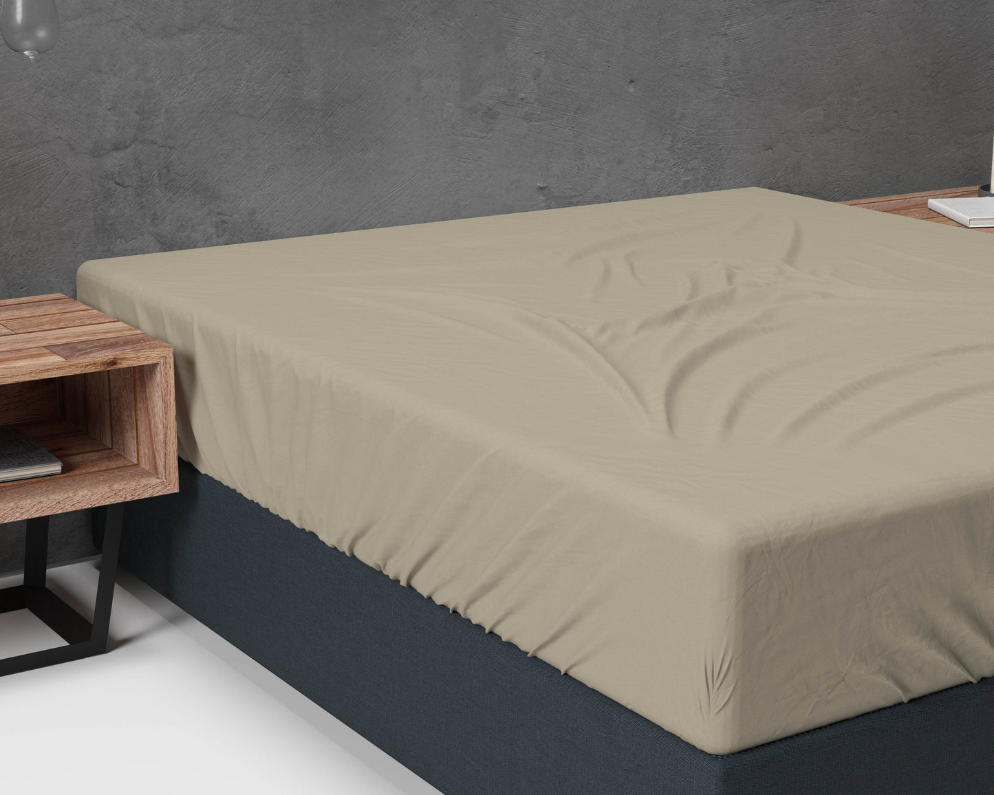 Flanel Basic Spannbettlaken Taupe 160 x 200 cm - Palo24