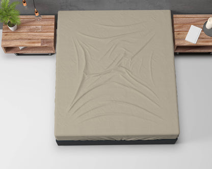 Flanel Basic Spannbettlaken Taupe 160 x 200 cm - Palo24
