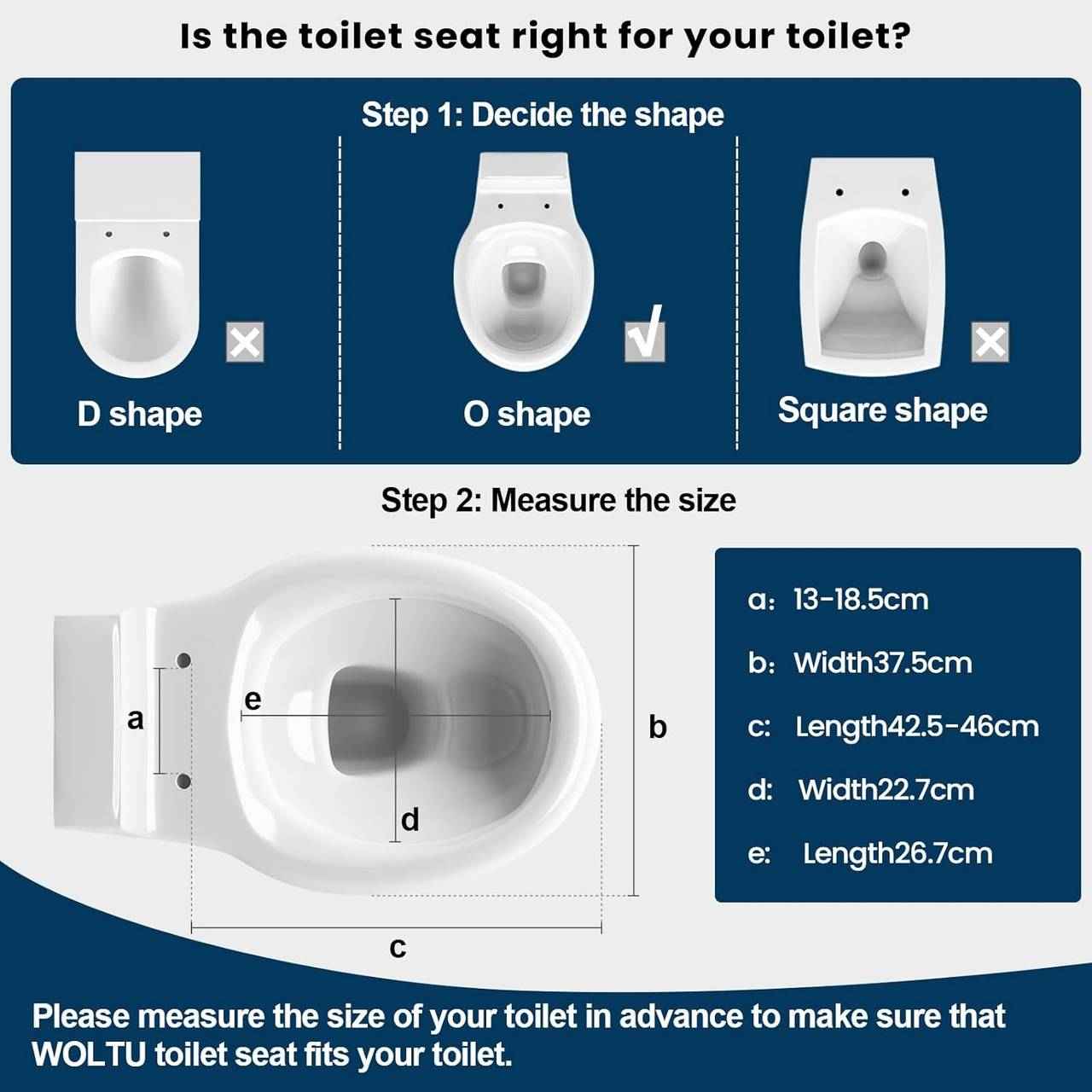 Toilettendeckel mit Absenkautomatik, WC Sitz Quick-Release, O Form, MDF