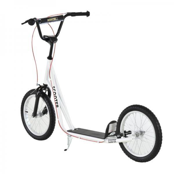 Kinderroller Scooter Tretroller Cityroller Kickscooter Kickboard mit Luftreifen Faltbar 16 Zoll Weiss - Palo24