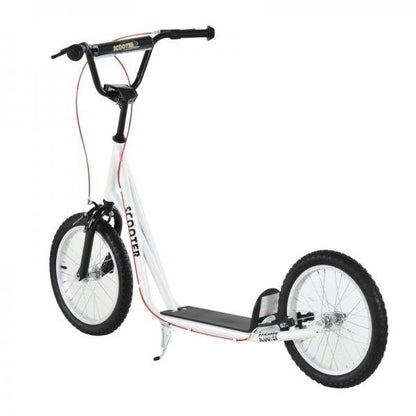 Kinderroller Scooter Tretroller Cityroller Kickscooter Kickboard mit Luftreifen Faltbar 16 Zoll Weiss - Palo24