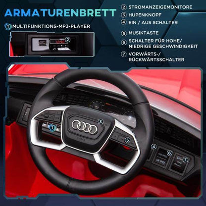 Kinder-Elektroauto, bis 5 km/h, mit Sicherheitsgurt, Fernbedienung Musikfunktion, rot - Palo24