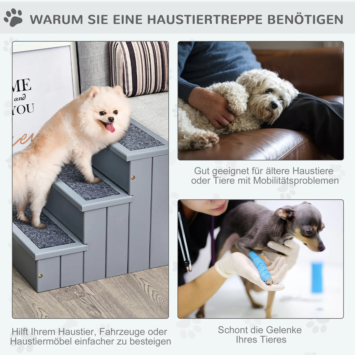 Hundetreppe Haustiertreppe Einstiegshilfe Grau4
