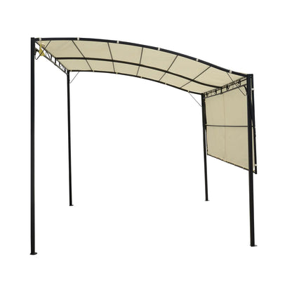 Auvent pavillon de jardin avec toit latéral rabattable crème + noir 3x2,5 m