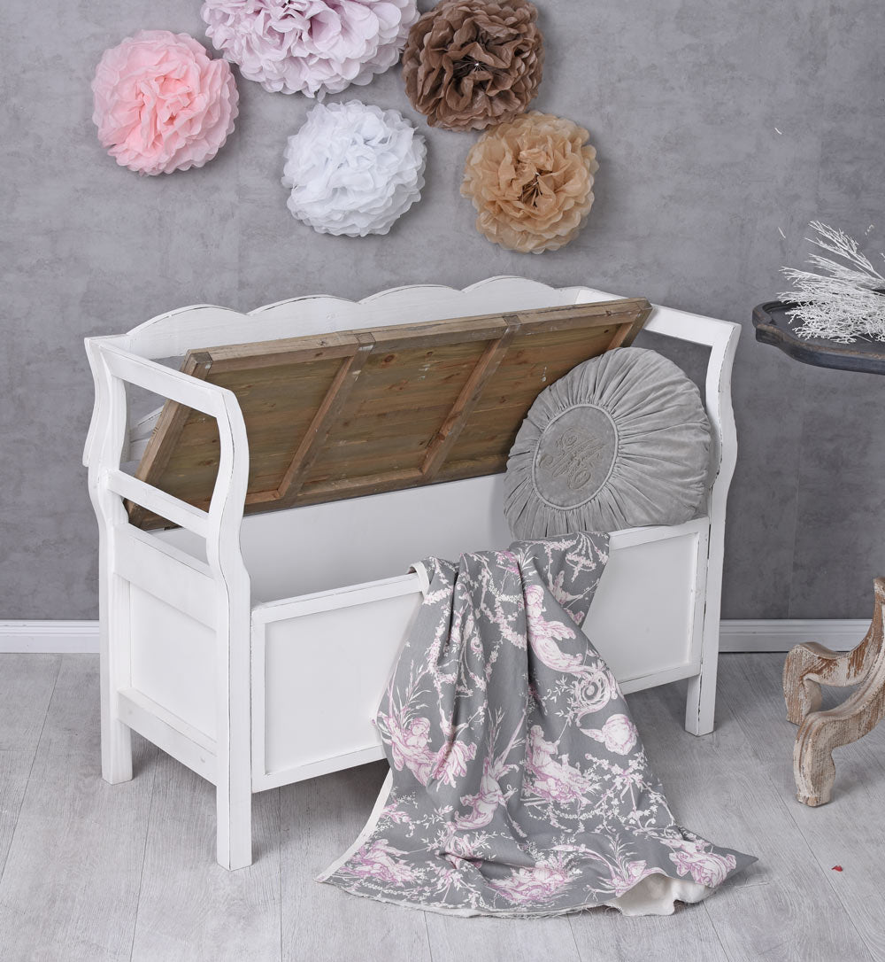 BANC VINTAGE STYLE MAISON DE CAMPAGNE COFFRE BANQUETTE EN BOIS SIÈGE COFFRE