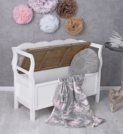 BANC VINTAGE STYLE MAISON DE CAMPAGNE COFFRE BANQUETTE EN BOIS SIÈGE COFFRE