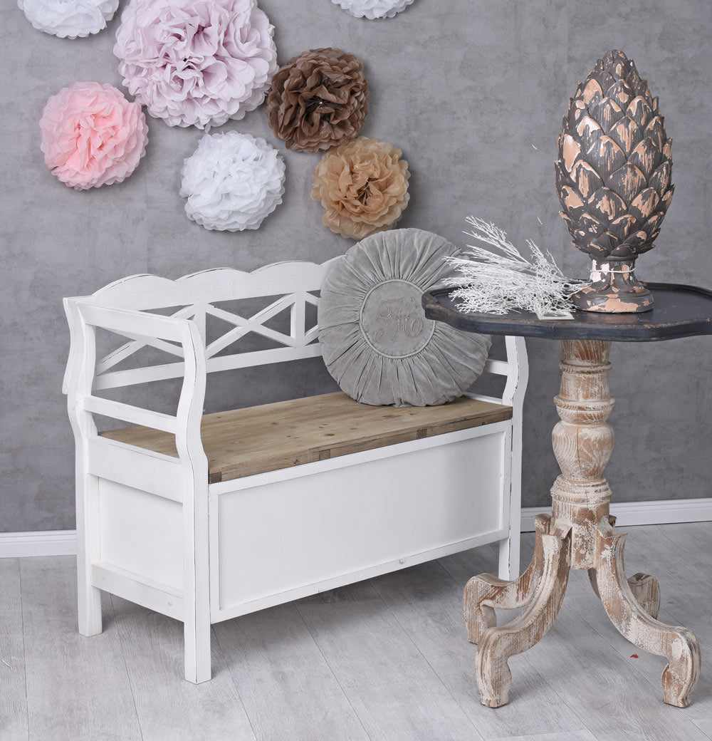 BANC VINTAGE STYLE MAISON DE CAMPAGNE COFFRE BANQUETTE EN BOIS SIÈGE COFFRE