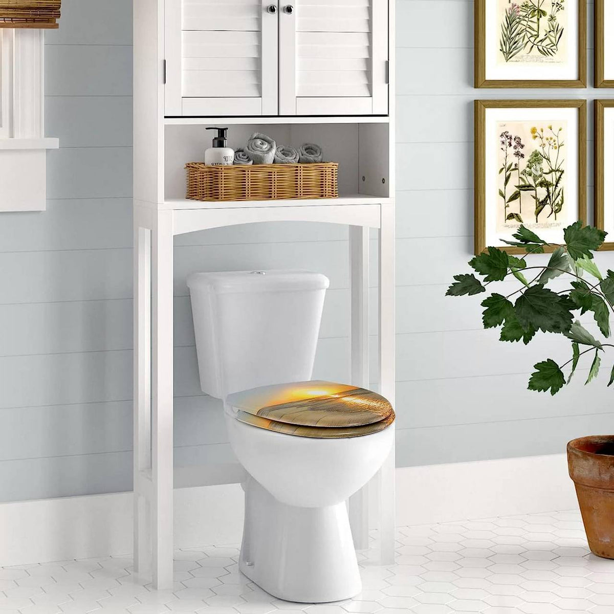 WC-Sitz Duroplast Sonnenaufgang mit Absenkautomatik und Schnellbefestigung - Palo24