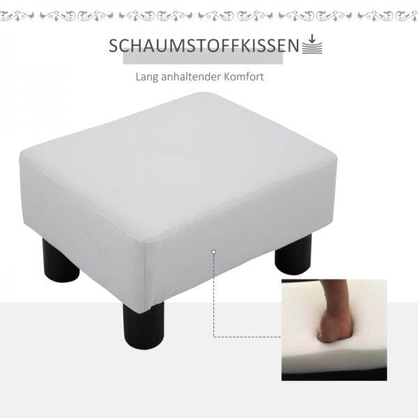 Fußhocker Sitzhocker Eingangbank Rückenfreier Sitzbank Chesterfield Weiss - Palo24