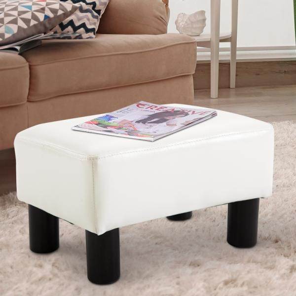 Fußhocker Sitzhocker Eingangbank Rückenfreier Sitzbank Chesterfield Weiss - Palo24