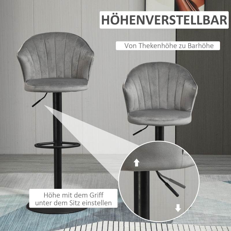 2er-Set Barhocker höhenverstellbarer Grau - Palo24