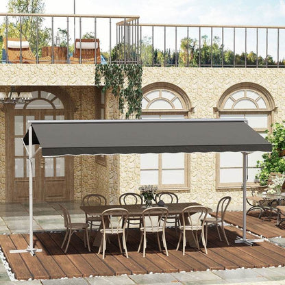 Standmarkise Gartenmarkise mit Faltarm Grau 4,5x3,42m - Palo24