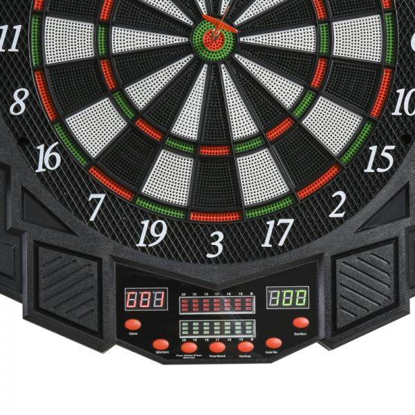 Elektronische Dartscheibe Dartboard Dart-set mit Tür LED Anzeige Soundeffekte - Palo24