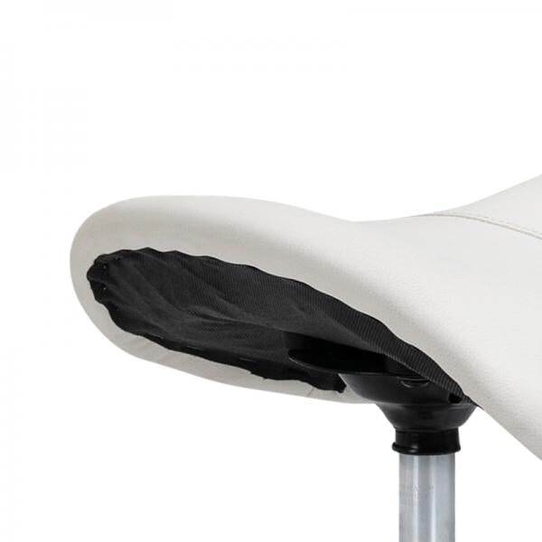 Sattelhocker Drehstuhl Drehhocker Rollhocker Kosmetikhocker gepolstert höhenverstellbar weiss - Palo24