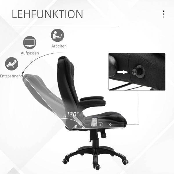 Massagesessel Chefsessel mit Massagefunktion Bürostuhl schwarz - Palo24