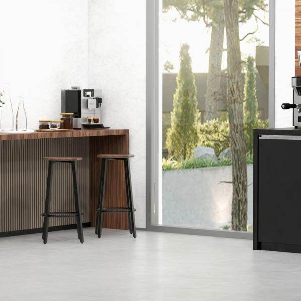 Barhocker-Set aus 2 Barstühlen im Industrial Design, Metallrahmen, Fußstütze - Palo24