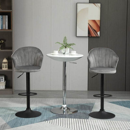 2er-Set Barhocker höhenverstellbarer Grau - Palo24