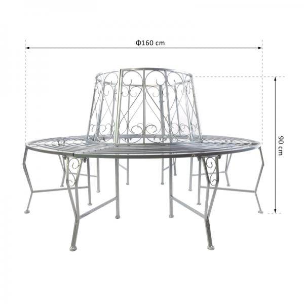 Baumbank Rundbank 360° Gartenbank Sitzbank Baumbänke Metall ?160cm - Palo24