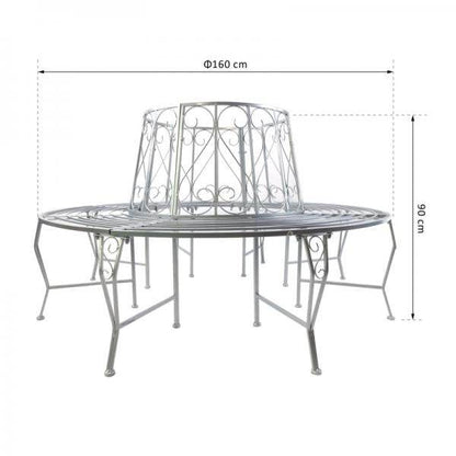 Baumbank Rundbank 360° Gartenbank Sitzbank Baumbänke Metall ?160cm - Palo24