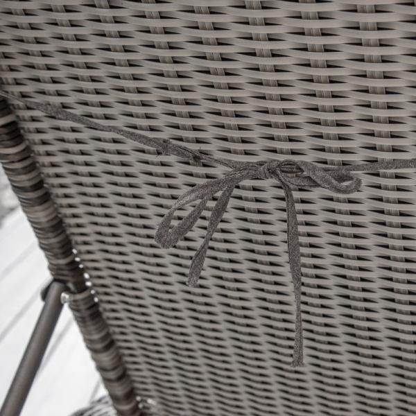 Polyrattan Gartenliege mit Kissen Sonnenliege 5-stufig verstellbar Rattanliege Liege Stahl Grau - Palo24