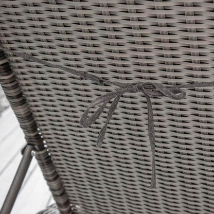 Polyrattan Gartenliege mit Kissen Sonnenliege 5-stufig verstellbar Rattanliege Liege Stahl Grau - Palo24