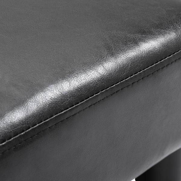 Fusshocker Beinstütze Sitzhocker Eingangbank Rückenfreier Sitzbank Chesterfield Schwarz - Palo24