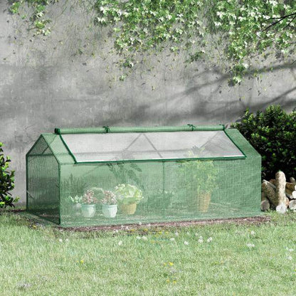 Foliegewächshaus mit Fenster Treibhaus Tomatenhaus Frühbeet 180 x 90 x 70 cm Grün - Palo24