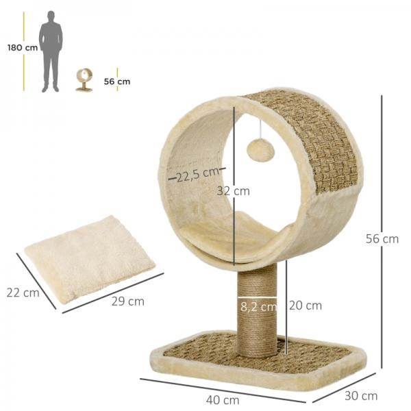 Katzenkratzbaum Klein Katzenbaum Katzenspielzeug Kletterbaum Jute Khaki+Hellbraun - Palo24