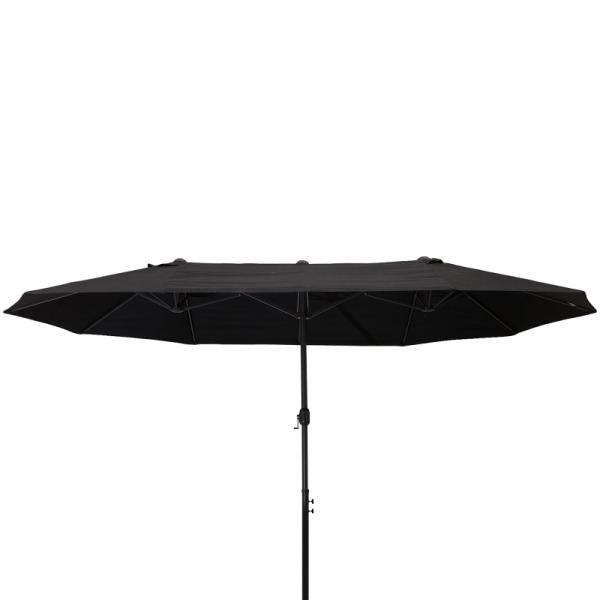 Sonnenschirm Doppelsonnenschirm Terrassenschirm mit Handkurbel Schwarz Oval - Palo24