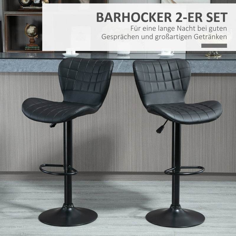 2-er-Set Barhocker Retrodesign Schwarz - Palo24