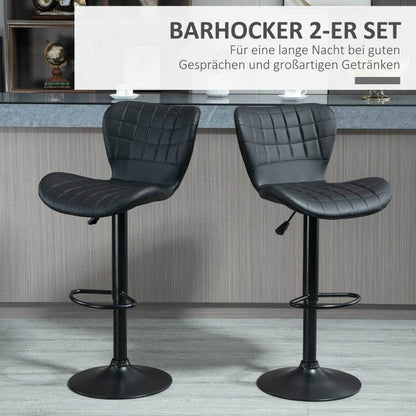 2-er-Set Barhocker Retrodesign Schwarz - Palo24