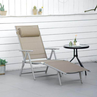 Sonnenliege Liegestuhl Gartenliege Strandliege mit Kopfkissen faltbar Netzstoff Metall Grau+Silber - Palo24