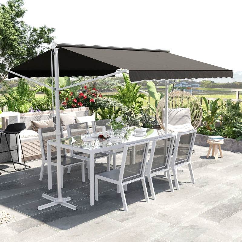 Standmarkise Gartenmarkise mit Faltarm Grau 3m x 3m - Palo24