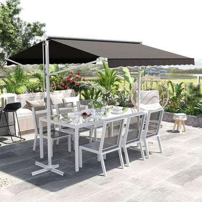 Standmarkise Gartenmarkise mit Faltarm Grau 3m x 3m - Palo24