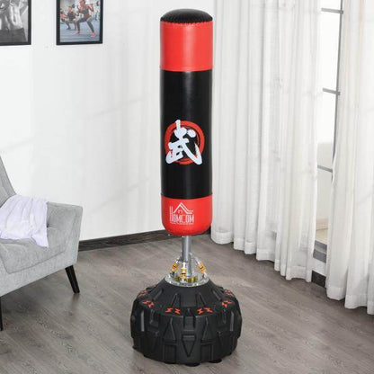 Standboxsack Erwachsene Freistehender Boxtrainingsgerät mit Saugfuß Schwarz+Rot - Palo24