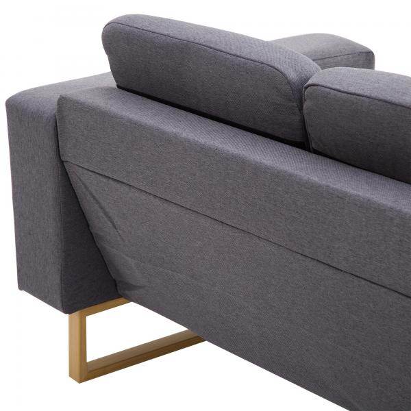 Polstersofa 3-Sitzer Stoffsofa dunkelgrau 200 x 82 x 78 - Palo24