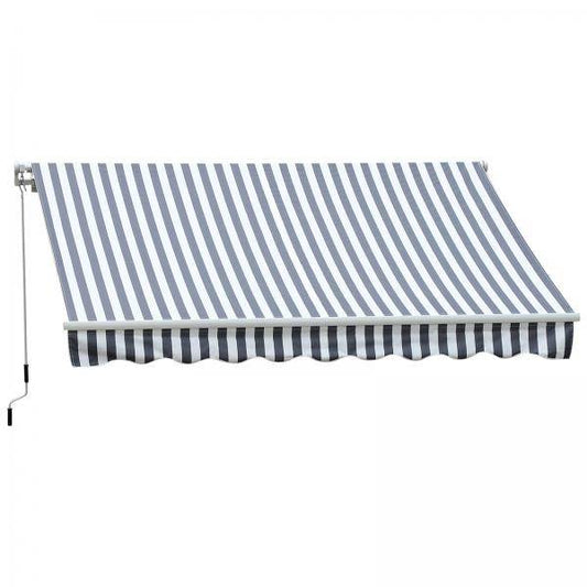 Markise Gelenkarmmarkise Sonnenschutz Grau/Weiss 3,5x2,5m - Palo24