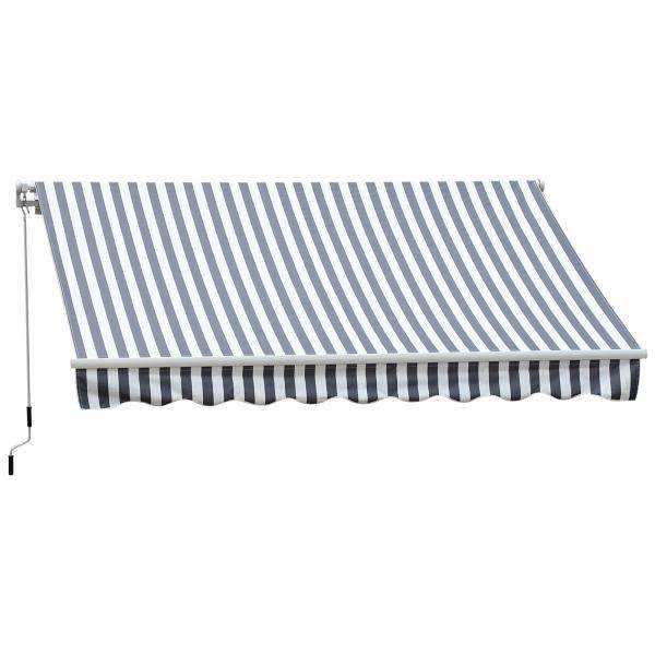 Markise Gelenkarmmarkise Sonnenschutz Grau/Weiss 3,5x2,5m - Palo24
