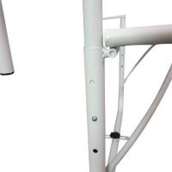 Balkonhängetisch Hängetisch höhenverstellbar viereckig Terrasse Metall Weiss L60 x B56,5 x H45 cm - Palo24