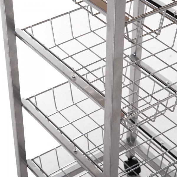 Küchenwagen Rollwagen 4-stöckig rollbar Weiss - Palo24
