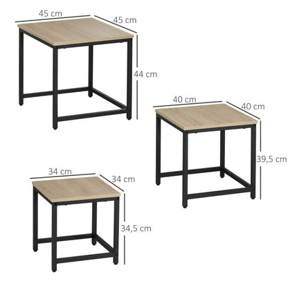Satztisch 3er-Set Holzoptik - Palo24