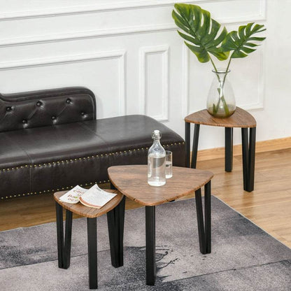 Satztisch 3er Set Natur+Schwarz - Palo24