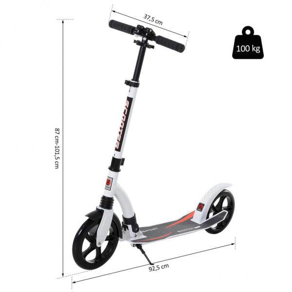 Kinderscooter Kickscooter Tretroller Höheverstellbar Alu Weiss - Palo24