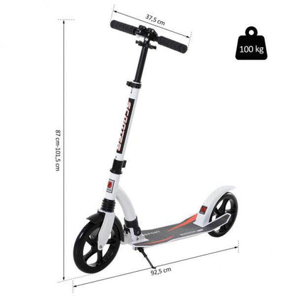 Kinderscooter Kickscooter Tretroller Höheverstellbar Alu Weiss - Palo24
