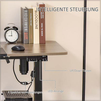 Elektrischer Schreibtisch höhenverstellbar Natur schwarz 140c m x 70 cm x 116 cm - Palo24